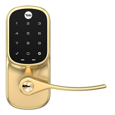 Yale Assure Touchscreen Keypad Lever Lock, Standalone (No Smart Module), Bright Brass